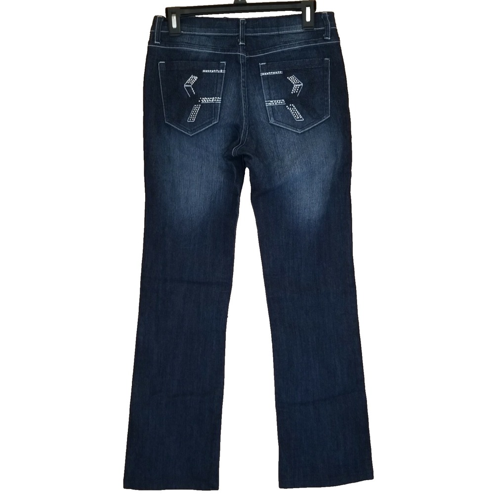 ROCK & REPUBLIC Jeans Womens 28x32 Dark Blue Kasandra Lowrise Bootcut Retro Y2K